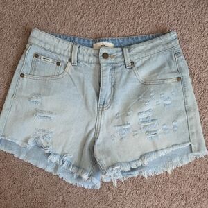 Rip Curl Light Wash Distressed Jean Shorts - Fits 27/28 Better